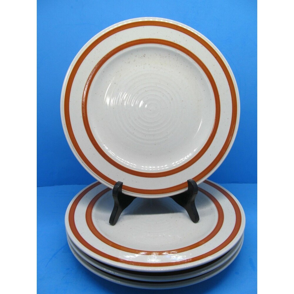 Mikasa Dura Stone  Spiced Pumpkin Rimmed Soup Bowls  8 1/4" Bundle of 4